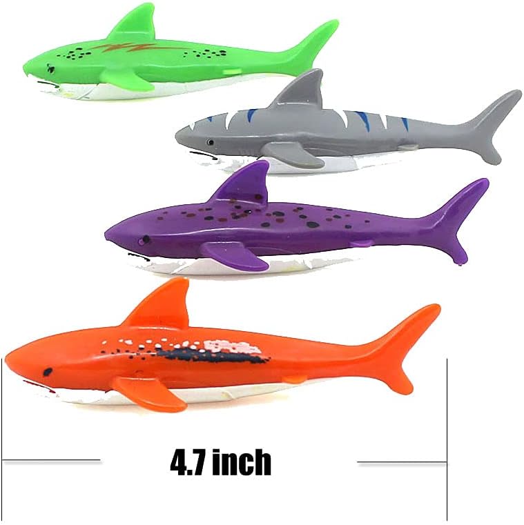 Diving Pool Toy 4-Pack Underwater Torpedo Sharks for Kids
