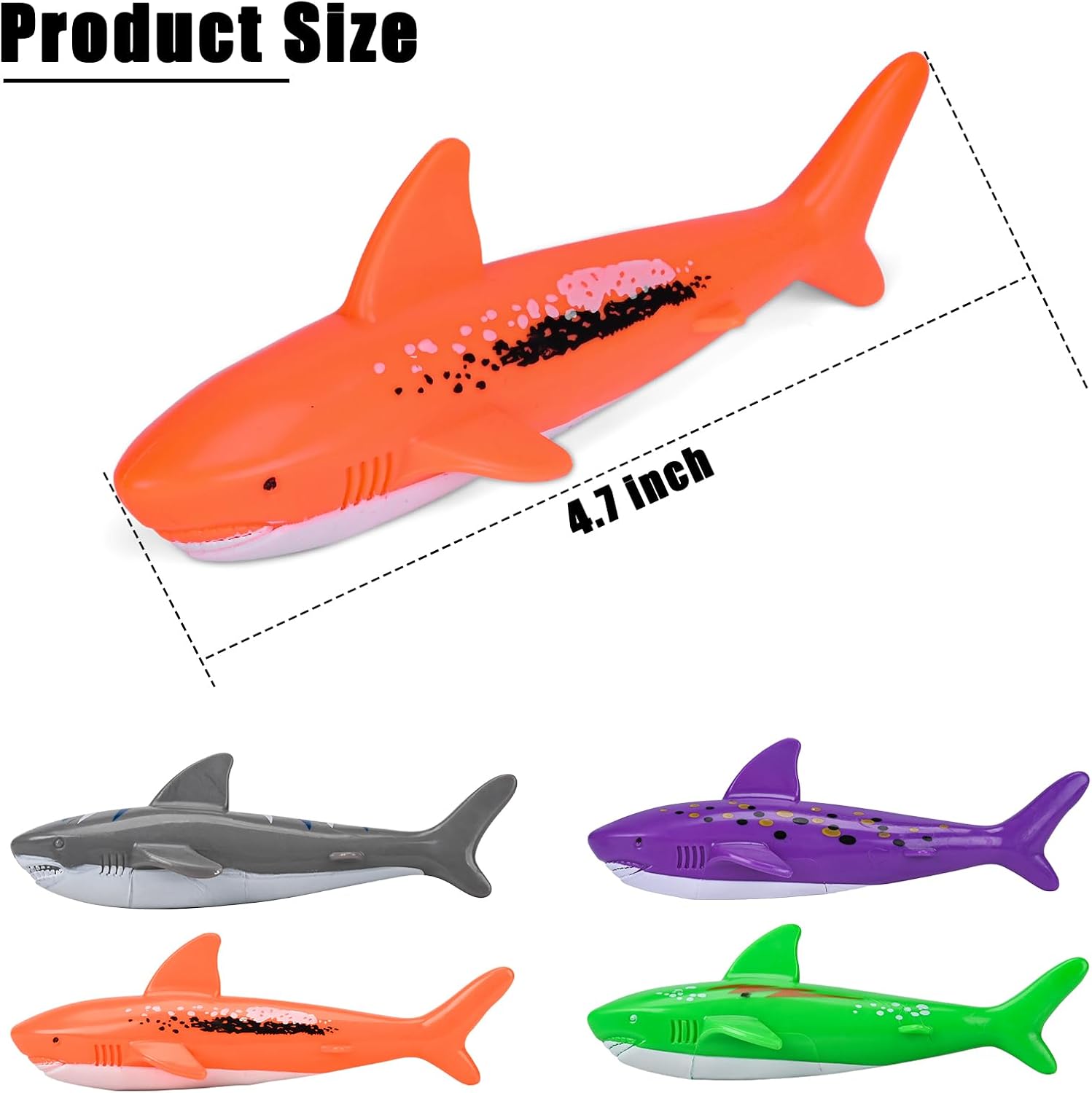 Diving Pool Toy 4-Pack Underwater Torpedo Sharks for Kids